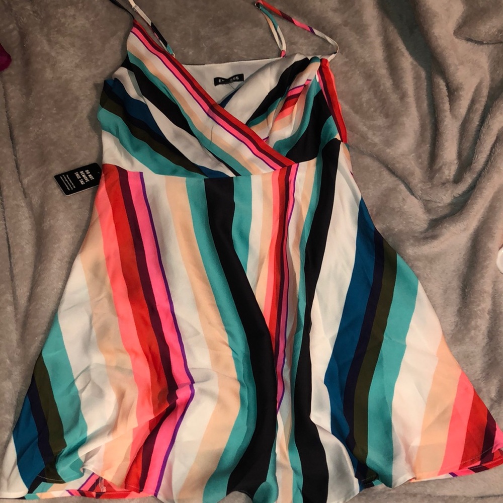 NEW fit and flare striped dress